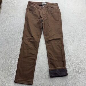 Jetty Supply Co Mens Brown Flannel Lined Canvas Pants Size 30 Stretch Trousers